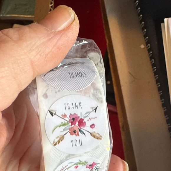 Floral Thank You Party Favor Stickers - Picture 4 of 5
